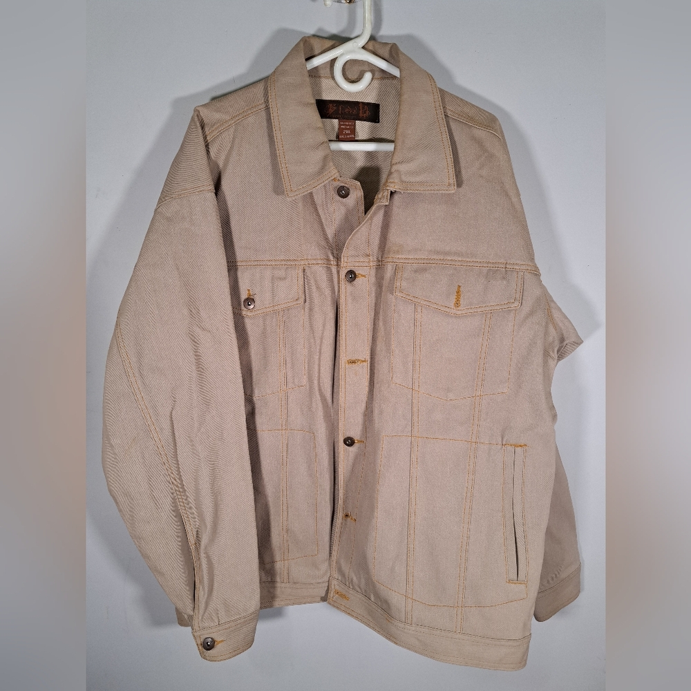 Y2k Godbody Cream Colour Denim Jacket 2xl